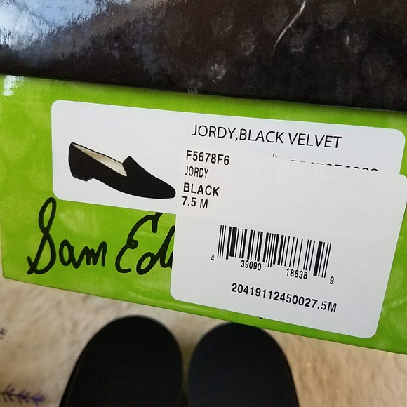 Sam Edelman Jordy Black Velvet Loafers - Picture 6 of 6